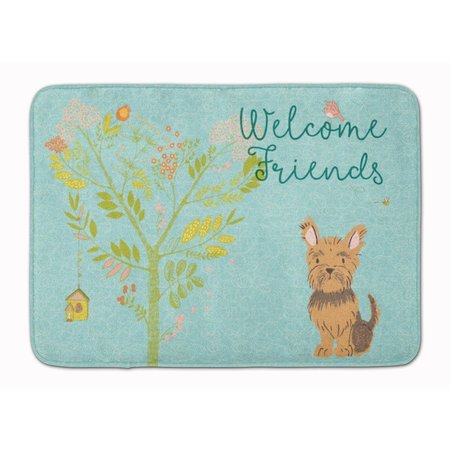 CAROLINES TREASURES Welcome Friends Yorkie Machine Washable Memory Foam Mat BB7641RUG